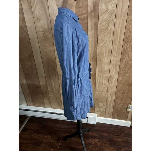 GH Bass & Co long-sleeved chambray‎ denim shirt dress Women’s Size Medium M - Picture 2 of 5